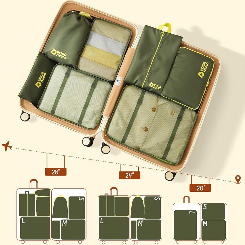 YEEYAA 8 Set Packing Cubes for Travel Suitcase Organizer Bags Luggage Packing Cubes Set Travel Essentials Accessories Gifts for Women - Image 2